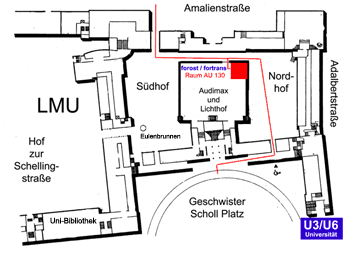 Lageplan forost im LMU Hauptgebäude